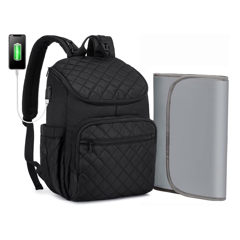 Diaper Bag Backpack with Changing Pad, Water-Resistant Travel Backpack
